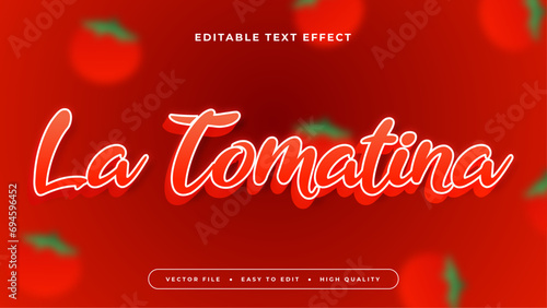Red green and white la tomatina 3d editable text effect - font style photo