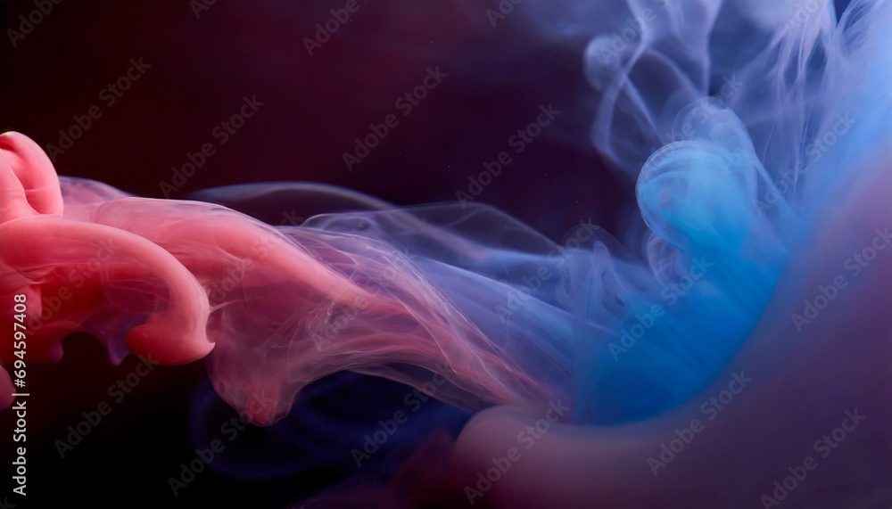 Fototapeta premium Red blue color smoke. Paint water splash. colorful smoke on dark background
