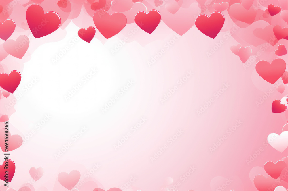 Heart Valentine Background with room for text created with Generative AI technology