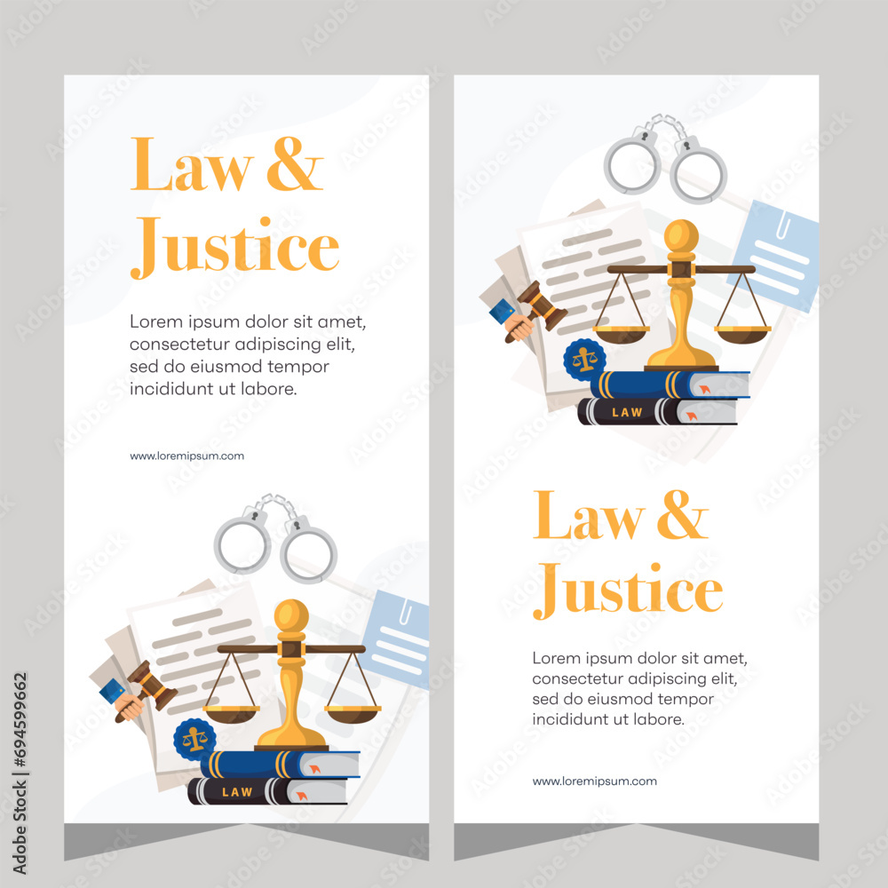Vertical law firm banner design. Premium banner template Vertical law firm banner design. Premium banner template