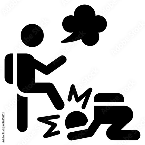 Child Bullying Glyph Icon