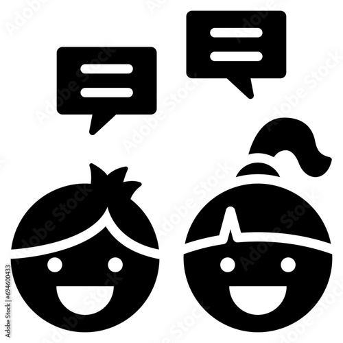 Talking Child Glyph Icon