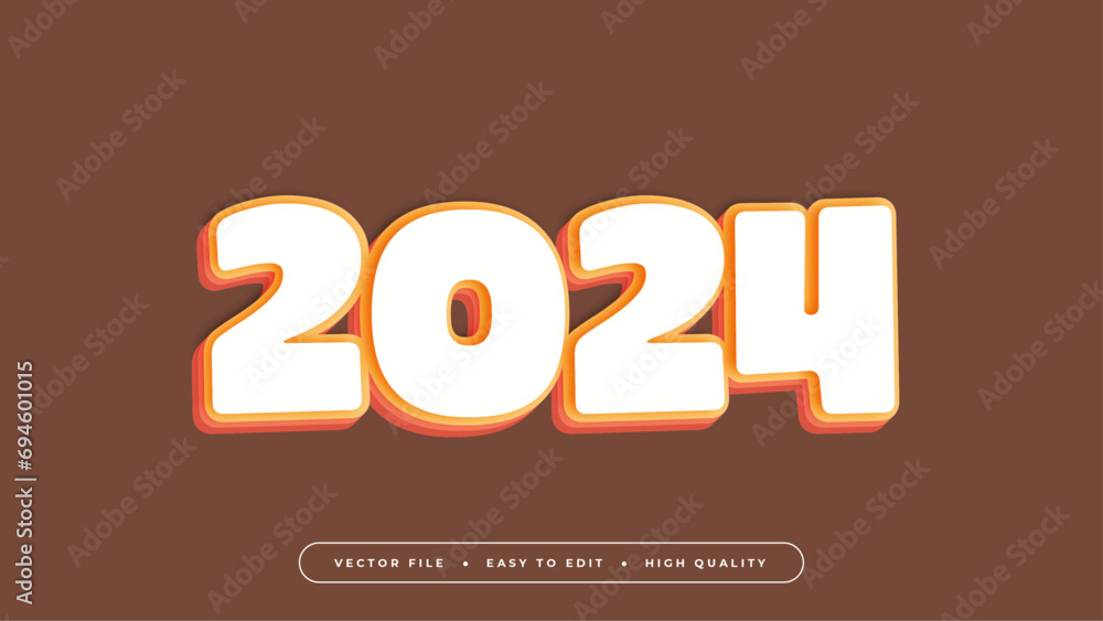 Colorful 2024 3d editable text effect - font style