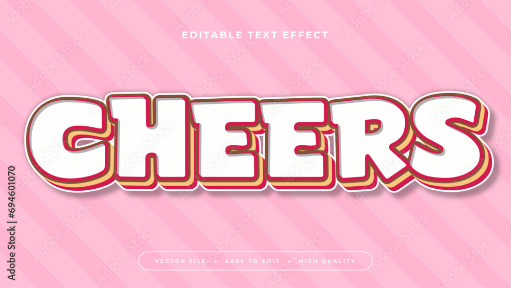Colorful cheers 3d editable text effect - font style