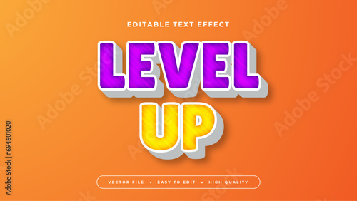 Colorful level up 3d editable text effect - font style
