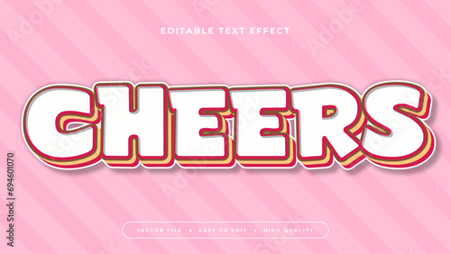 Colorful cheers 3d editable text effect - font style