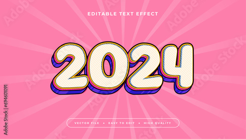 Colorful 2024 3d editable text effect - font style