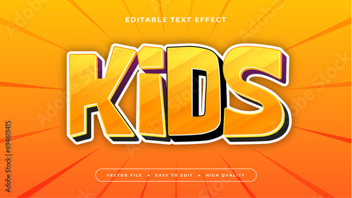 Colorful kids 3d editable text effect - font style