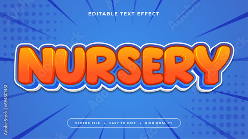 colorful nursery 3d editable text effect - font style