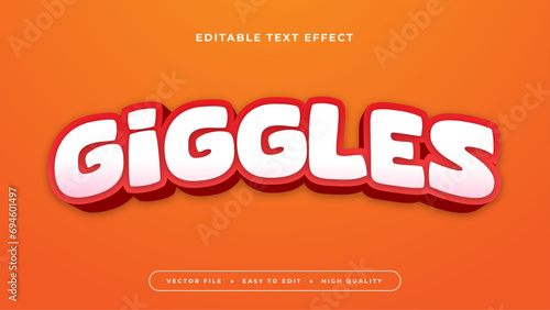 Red orange and white giggles 3d editable text effect - font style