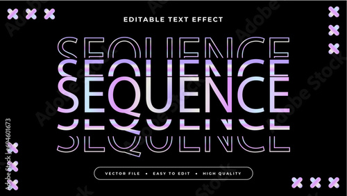 Colorful sequence 3d editable text effect - font style