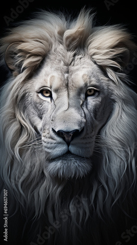 Image of a lion in x-ray photography style.