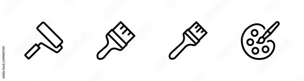 Set of Brushes and Painting icon Vector For Web and mobile apps Set of Brushes and Painting icon Vector For Web and mobile apps