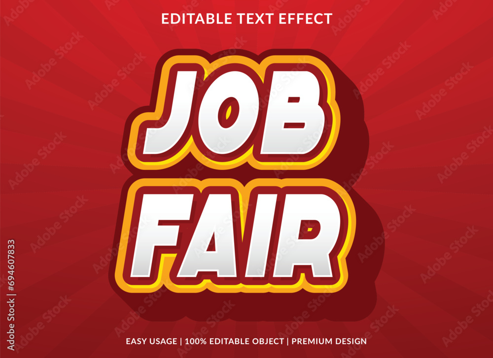 job fair editable text effect template use for business brand and logo