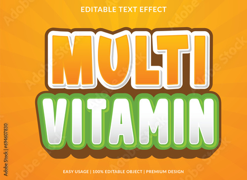 multi vitamin editable text effect template use for business brand and logo
