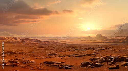 Martian desert landscape