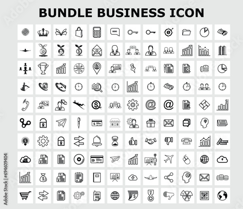 economic finance office business bundle icon vector design, business web design icon set