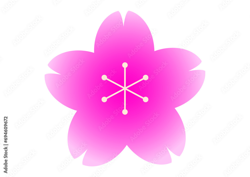 Fototapeta premium 桜の花びらのアイコン素材 華やかなショッピングピンクの桜の花のイラスト