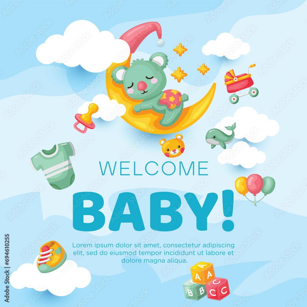 Hand drawn baby kid background design Hand drawn baby kid background design