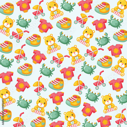 Cute baby pattern or seamless background design