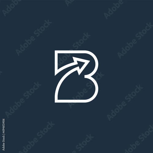 Letter B logo with line arrow concept