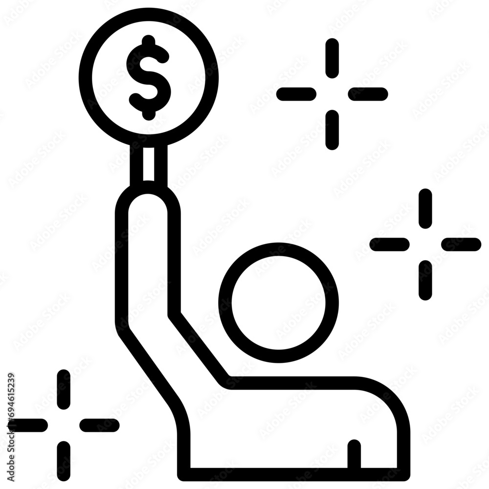Single Buyer Outline Icon Single Buyer Outline Icon