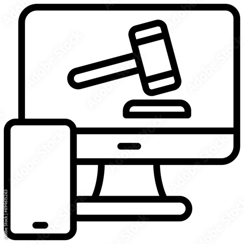 Online Auctions Outline Icon