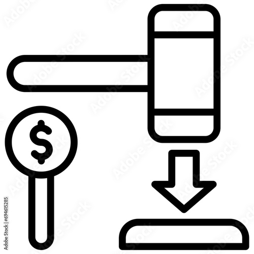 Minimum Bid Outline Icon
