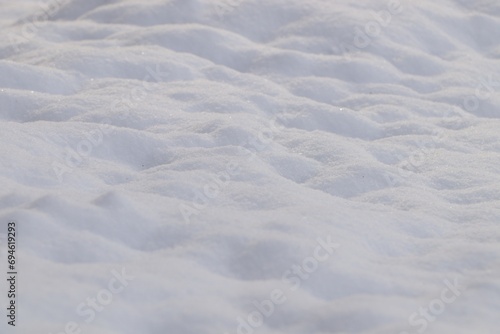 Beautiful snow as background, closeup. Winter weather