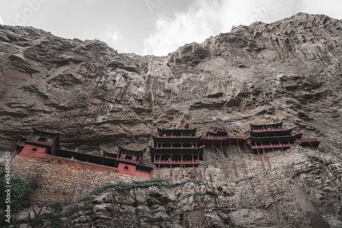 Close up on Xuankong Hanging monastery in Datong Shanxi, China photo