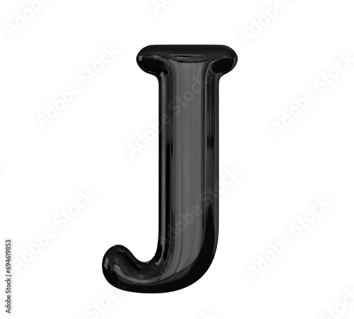 Black Balloon 3D Letter J