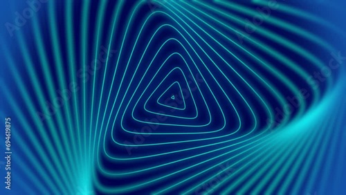Abstract blue triangle curve radio wave effect motion video background