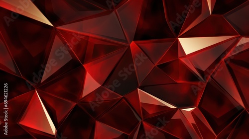 An abstract and seamless design with lustrous dark red crystal stones, resembling red rubies, created for backgrounds, banners, and tiles.