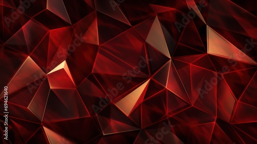 A seamless and abstract pattern showcasing dark red, shiny crystal stones reminiscent of red rubies, perfect for backgrounds, banners, and tiles