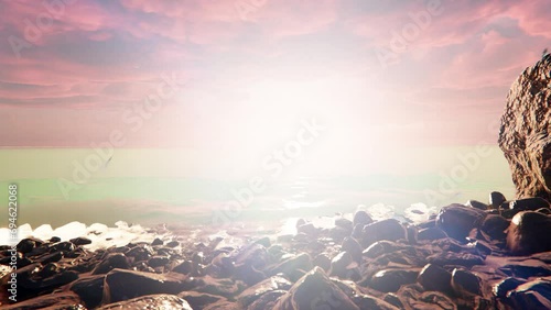 The sepia rock beach