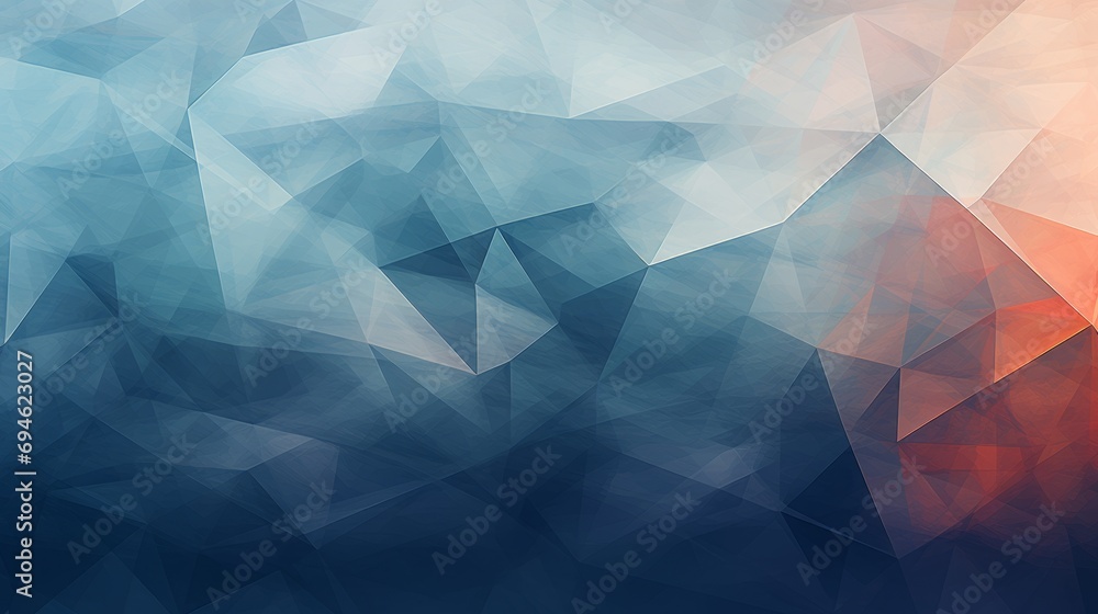Obraz premium blue and white geometric triangle shapes polygonal for web design, wallpaper background for ads or gifts wrap. Generative AI
