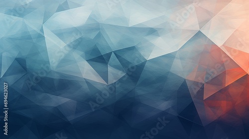 blue and white geometric triangle shapes polygonal for web design, wallpaper background for ads or gifts wrap. Generative AI