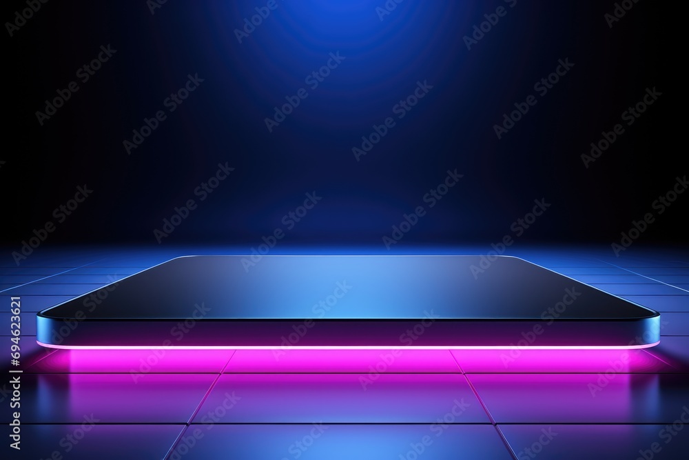 blank platform minimal neon scene blank platform minimal neon scene