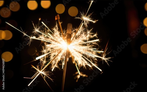 nighttime burning fireworks and blur lights new year s day background for banner greeting card