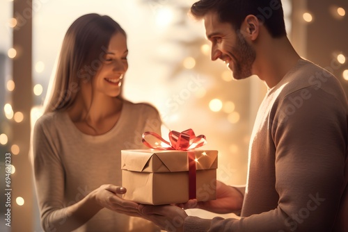 couple with gift boxes