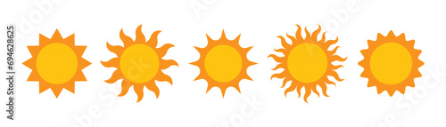 Illustration of warm sun, icon representing sunlight
