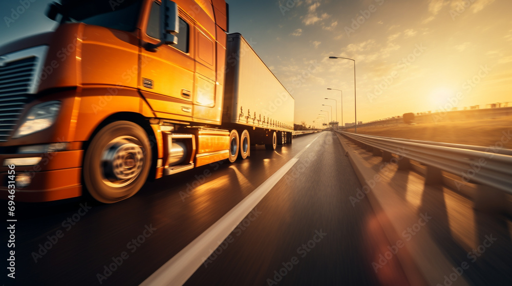Extreme close up of a truck driving down a highway at sunny day Extreme close up of a truck driving down a highway at sunny day