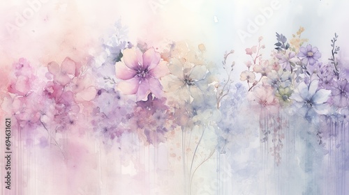 Watercolor shabby chic scrapbooking paper pastel colors