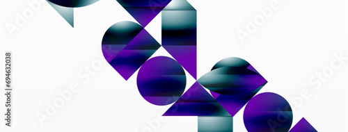 Serene gradient template. Circles and triangles mingle in minimalist perfection. Gentle fusion of forms and hues creates balanced yet captivating backdrop, embodying modern sophistication