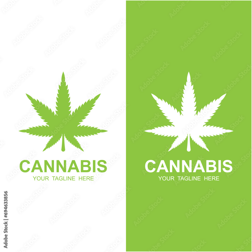 Cannabis leaf logo vector icon illustration design Cannabis leaf logo vector icon illustration design