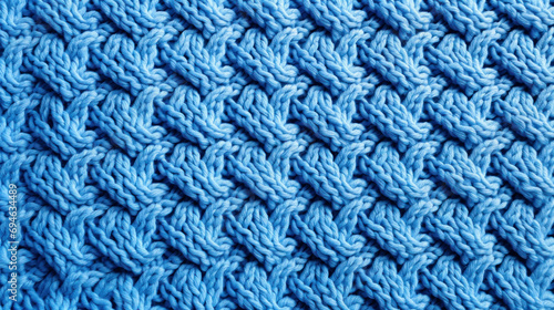 a simple design pattern for a baby blanket with some stitch pattern details in sky blue color © EmmaStock