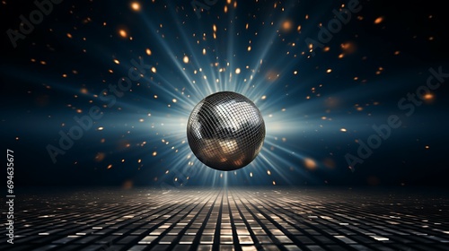 background, disco ball on a beautiful dark background