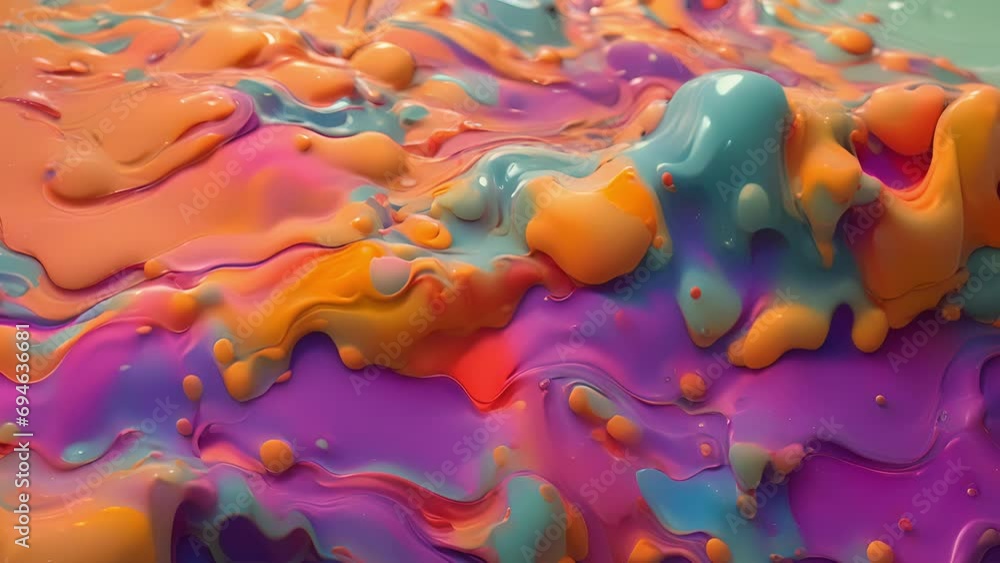 Elegant animation of liquidlike blobs tumbling and merging together in ...