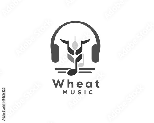 abstract headphone music studio logo icon symbol design template illustration inspiration