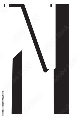 Black white pattern letter N